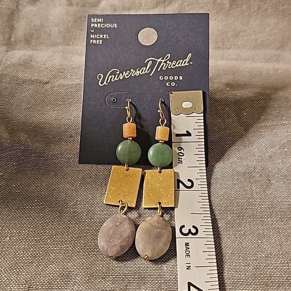 NWT Semi Precious, Nickel Free, Universal Thread Goods Co. Dangle Earrings - Picture 7 of 8
